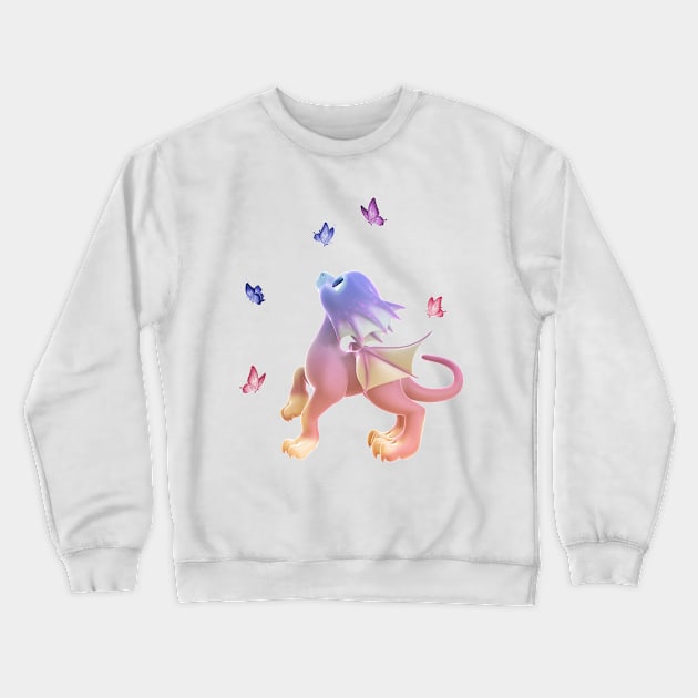 Little Dragon with Butterfly 3 Crewneck Sweatshirt by AndreaTiettje